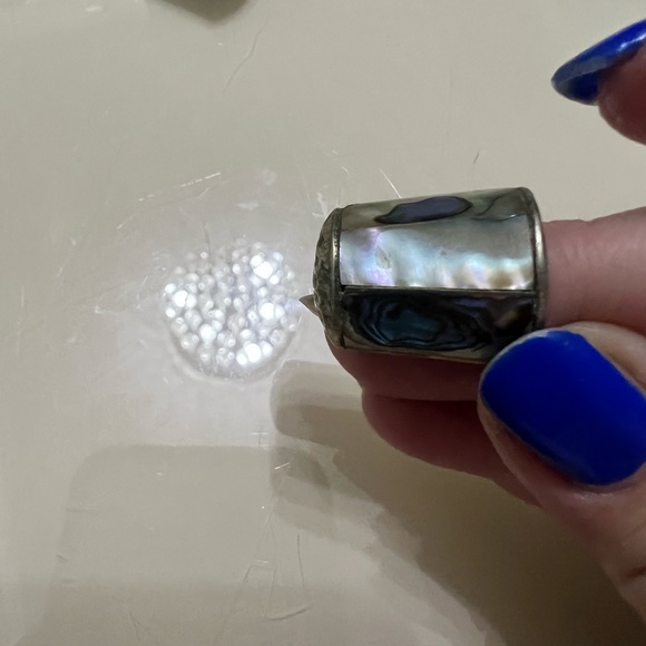 Colorful Sterling silver Abalone Shell and mother of pearl thimbles - Picture 13 of 15